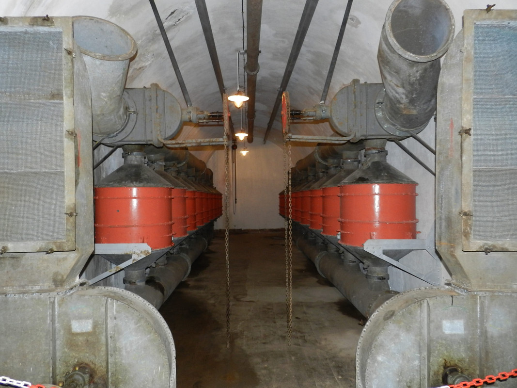 Sala de filtros de aire, para purificar el ambiente en el interior del fuerte
