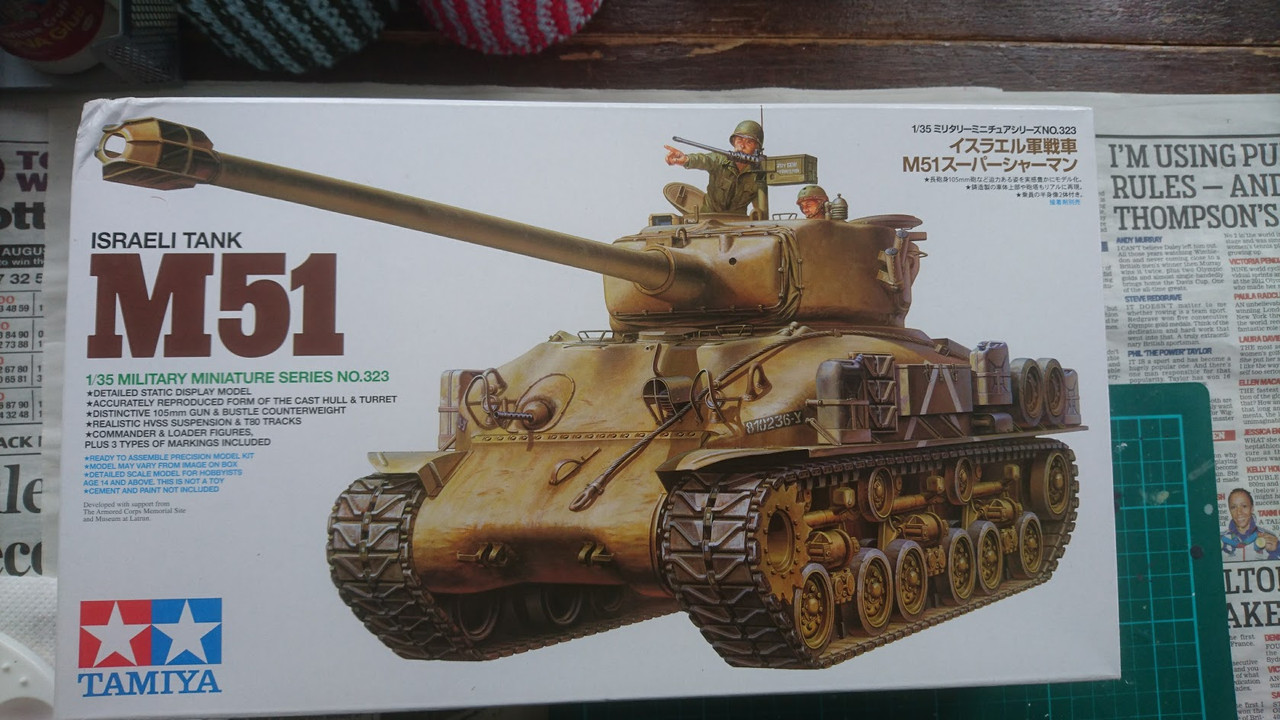 Tamiya 1/35 Military Miniature Series No.323 Israeli Tank M51 Super Sherman plas 