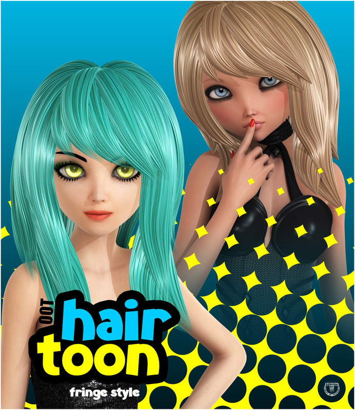 3d Toon Hair Genesis2female G2f Renderosity Free Daz 3d Models