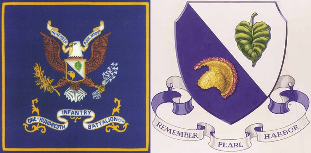 El emblema y la insignia del 100º Batallón